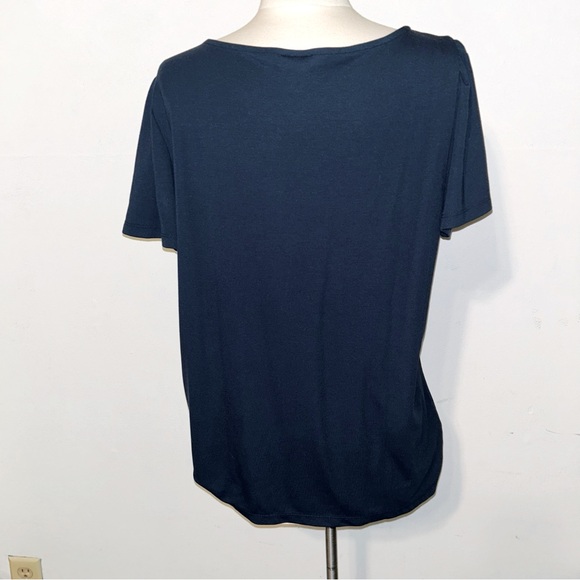 Ann Taylor Factory Navy Puff Sleeve Tee - Picture 2 of 3